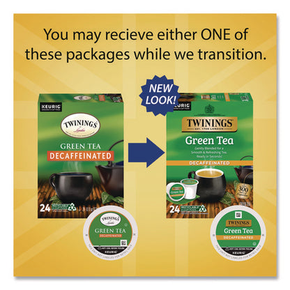 Tea K-cups, Decaf Green Tea, 0.11 Oz, 24/box