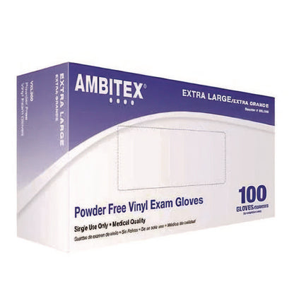 V200 Series Powder-free Vinyl Exam Gloves, Small, 4 Mil Thick, 9" Long, Clear, 100/box