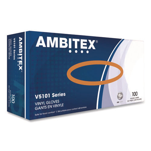 V5101 Series Latex-free Lightly Powdered Vinyl Gloves, X-large, 3 Mil Thick, 9" Long, Clear, 100/box