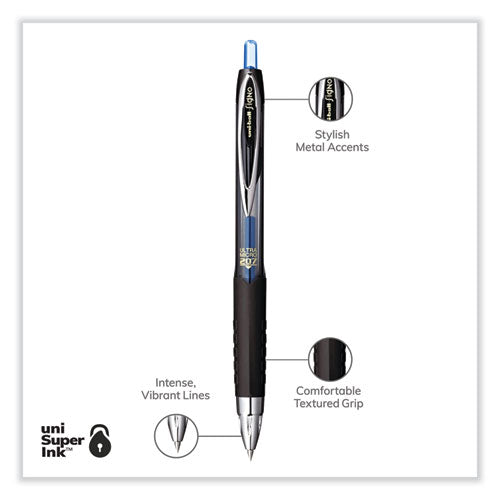 207 Ultra Micro Gel Pen, Retractable, Ultra-micro 0.38 Mm, Blue Ink, Clear/black Barrel