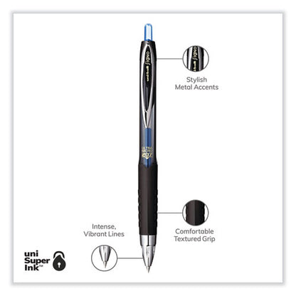 207 Ultra Micro Gel Pen, Retractable, Ultra-micro 0.38 Mm, Blue Ink, Clear/black Barrel