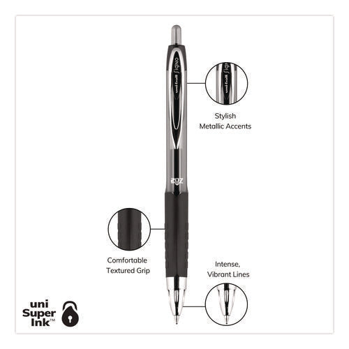 Signo 207 Gel Pen Value Pack, Retractable, Medium 0.7 Mm, Black Ink, Smoke/black Barrel, 36/box