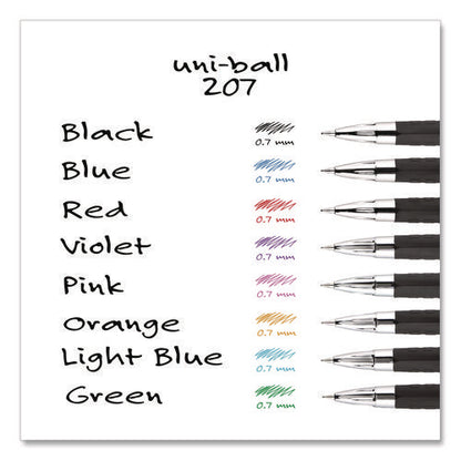 Signo 207 Gel Pen, Retractable, Medium 0.7 Mm, Black Ink, Smoke/black Barrel, 4/pack