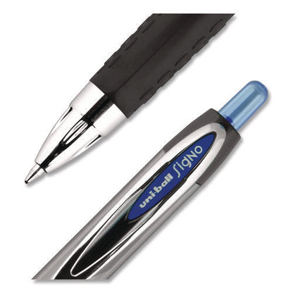 Signo 207 Gel Pen, Retractable, Medium 0.7 Mm, Blue Ink, Smoke/black/blue Barrel, 4/pack