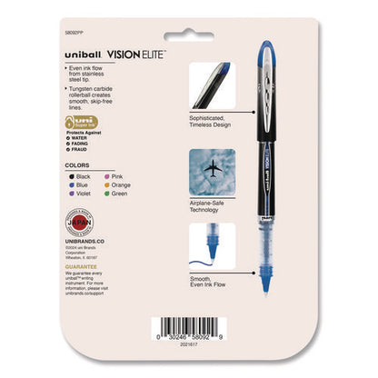 Vision Elite Hybrid Gel Pen, Stick, Fine 0.5 Mm, Assorted Ink And Barrel Colors, 8/pack