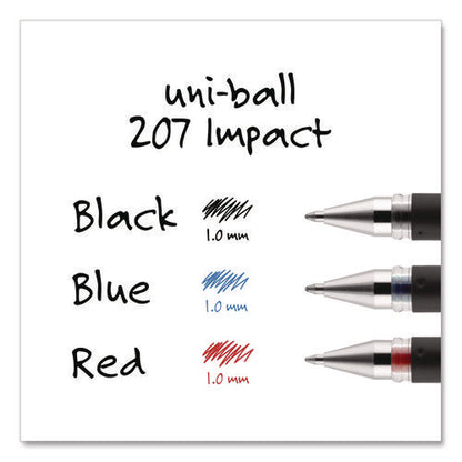 207 Impact Gel Stick Pen Refills, Bold 1 Mm Conical Tip, Black Ink, 2/pack