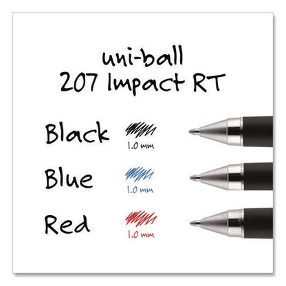 207 Impact Rt Gel Retractable Pen Refills, Bold 1 Mm Conical Tip, Black Ink, 2/pack