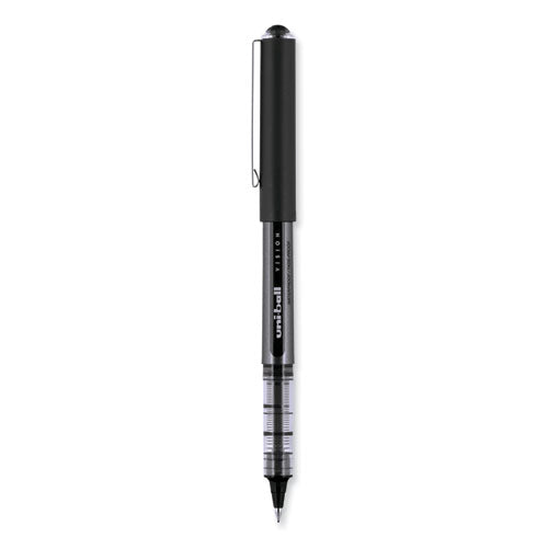 Vision Rollerball Pen, Stick, Bold 1 Mm, Black Ink, Gray/black/clear Barrel, Dozen