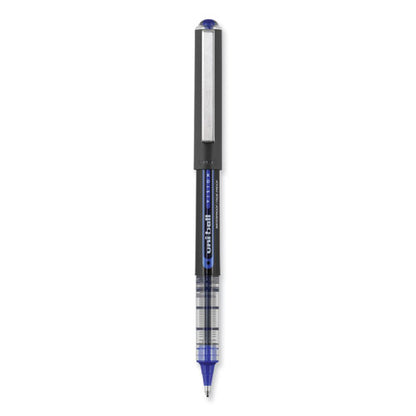 Vision Rollerball Pen, Stick, Bold 1 Mm, Blue Ink, Black/blue/clear Barrel, Dozen