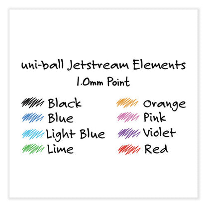 Jetstream Elements Hybrid Gel Pen, Retractable, Medium 1 Mm, Assorted Ink And Barrel Colors, 12/pack
