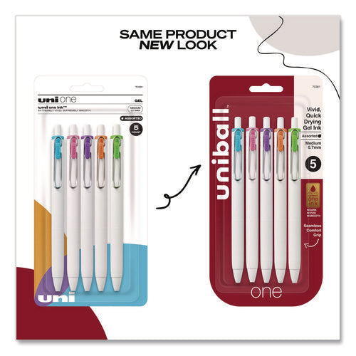Unione Gel Pen, Retractable, Medium 0.7 Mm, Assorted Fashion Ink And Barrel Colors, 5/pack