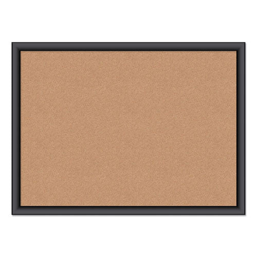 Cork Bulletin Board, 24" X 18" (actual Size: 23" X 17"), Tan Surface, Black Wood Frame