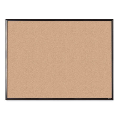 Cork Bulletin Board With Aluminum Frame, 48" X 36" (actual Size: 47" X 35"), Tan Surface, Black Aluminum Frame
