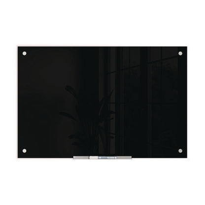 Black Glass Dry Erase Board, 36" X 24" (actual Size: 35" X 23"), Black Surface