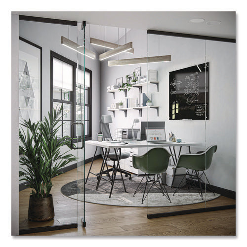 Black Glass Dry Erase Board, 48" X 36" (actual Size: 47" X 35"), Black Surface