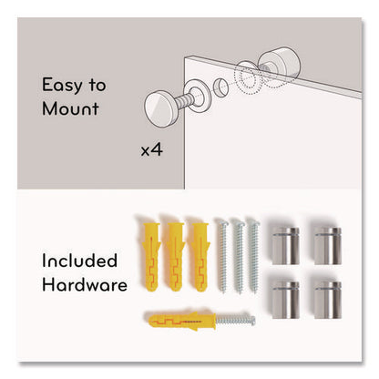Black Glass Dry Erase Board, 48" X 36" (actual Size: 47" X 35"), Black Surface
