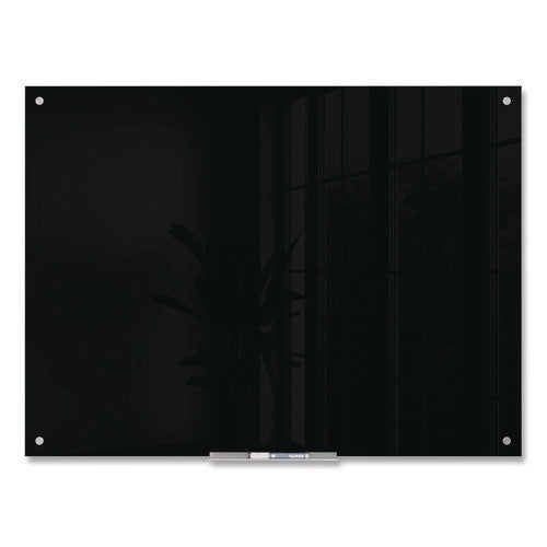 Black Glass Dry Erase Board, 48" X 36" (actual Size: 47" X 35"), Black Surface