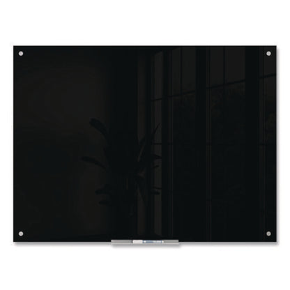 Black Glass Dry Erase Board, 48" X 36" (actual Size: 47" X 35"), Black Surface