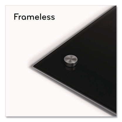 Black Glass Dry Erase Board, 48" X 36" (actual Size: 47" X 35"), Black Surface