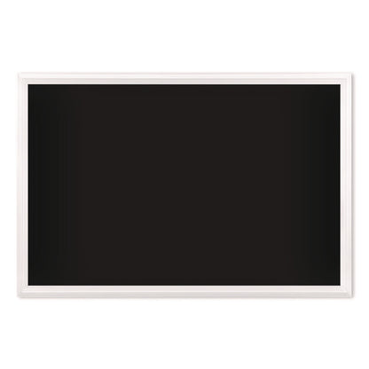 Magnetic Chalkboard With Decor Frame, 30" X 20", Black Surface, White Wood Frame