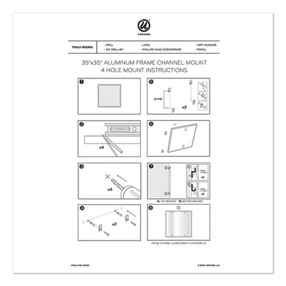 Pinit Magnetic Dry Erase Board, 36" X 36" (actual Size: 35" X 35"), White Surface, Satin Aluminum Frame