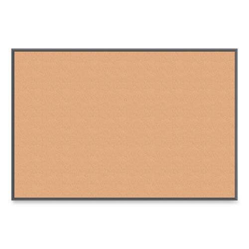 Cork Bulletin Board With Aluminum Frame, 72" X 48" (actual Size: 70" X 47"), Tan Surface, Black Aluminum Frame