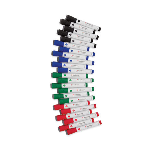 U-defense Antimicrobial Dry-erase Markers, Chisel Tip, Assorted Colors, 24/pack