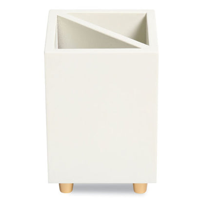Juliet Pencil Cup, 3"w X 3"d X 4"h, White