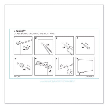 Magnetic Glass Dry Erase Board Value Pack, 36" X 36" (actual Size: 35" X 35"), Frosted White Surface