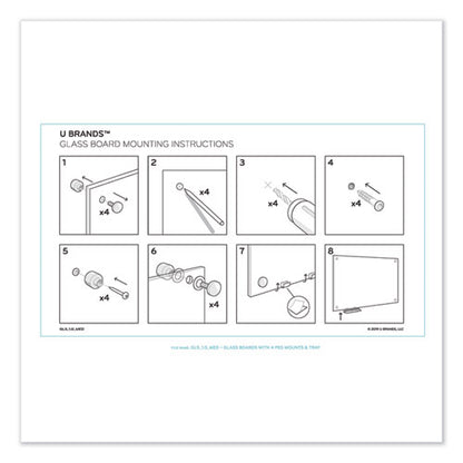 Magnetic Glass Dry Erase Board Value Pack, 48" X 36" (actual Size: 47" X 35"), Frosted White Surface