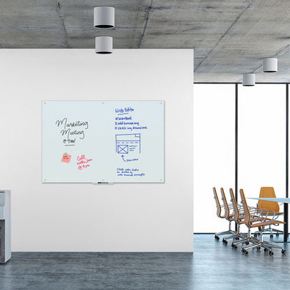 Magnetic Glass Dry Erase Board Value Pack, 72" X 48" (actual Size: 70" X 47"), Frosted White Surface