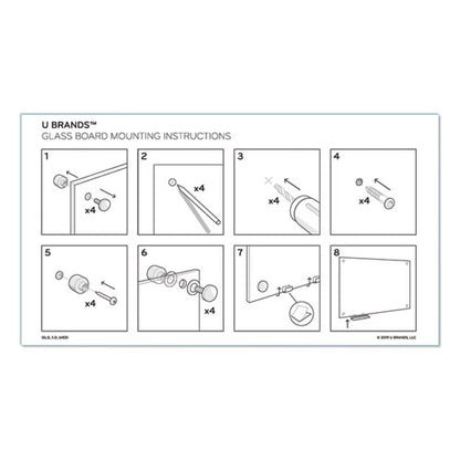 Magnetic Glass Dry Erase Board Value Pack, 72" X 48" (actual Size: 70" X 47"), Frosted White Surface