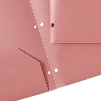 U-eco Poly Two-pocket Folders, Three-hole Punched, Poly/wheat Straw, 11 X 8.5, Assorted,12/pack