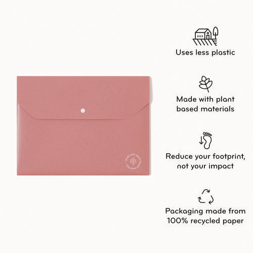 U-eco Document Holder, 0.59" Expansion, 1 Section, Snap Button Closure, Letter Size, Assorted Colors, 10/pack