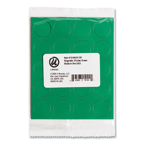 Heavy-duty Board Magnets, Circles, 0.75" Diameter, Green, 20/pack