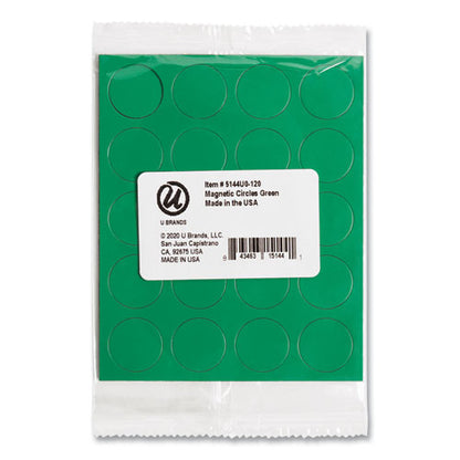 Heavy-duty Board Magnets, Circles, 0.75" Diameter, Green, 20/pack