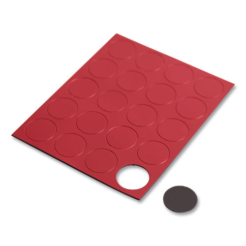 Heavy-duty Board Magnets, Circles, 0.75" Diameter, Red, 20/pack