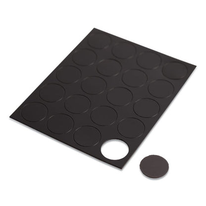 Heavy-duty Board Magnets, Circles, 0.75" Diameter, Black, 20/pack