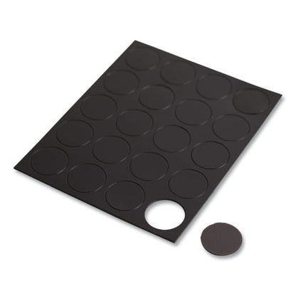 Heavy-duty Board Magnets, Circles, 0.75" Diameter, Black, 20/pack