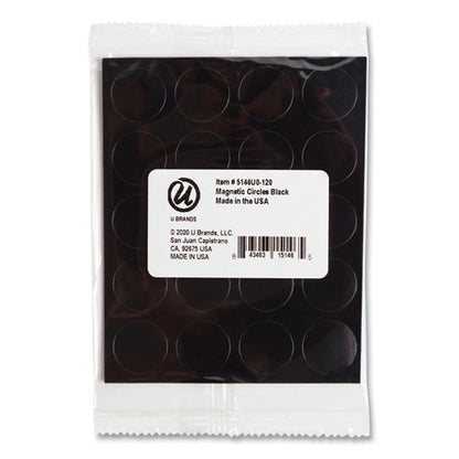 Heavy-duty Board Magnets, Circles, 0.75" Diameter, Black, 20/pack