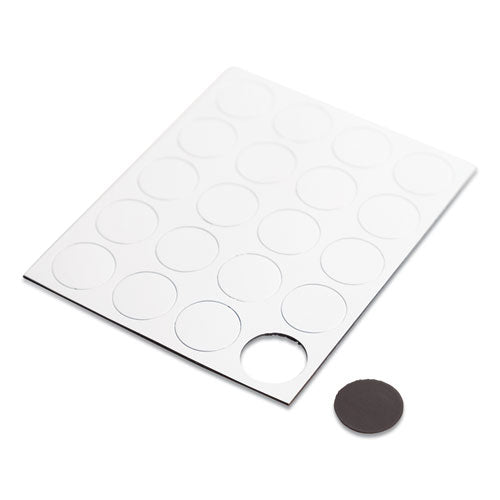 Heavy-duty Board Magnets, Circles, 0.75" Diameter, White, 20/pack