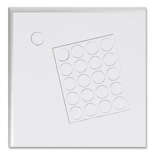 Heavy-duty Board Magnets, Circles, 0.75" Diameter, White, 20/pack