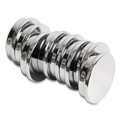Board Magnets, Circles, 1.25" Diameter, Silver, 10/pack