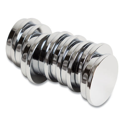 Board Magnets, Circles, 1.25" Diameter, Silver, 10/pack