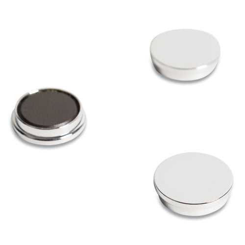 Board Magnets, Circles, 1.25" Diameter, Silver, 10/pack
