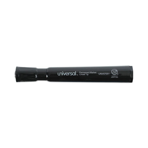 Chisel Tip Permanent Marker, Broad Chisel Tip, Black, Dozen