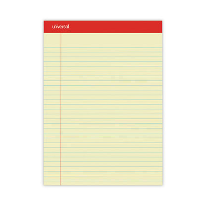 Perforated Ruled Writing Pads, Wide/legal Rule, Red Headband, 50 Canary-yellow 8.5 X 11.75 Sheets, Dozen