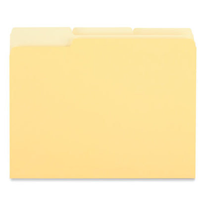 Interior File Folders, 1/3-cut Tabs: Assorted, Letter Size, 11-pt Stock, Yellow, 100/box