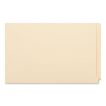 Reinforced End Tab Fastener Folders, 0.75" Expansion, 2 Fasteners, Legal Size, Manila Exterior, 50/box