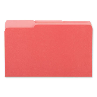 Interior File Folders, 1/3-cut Tabs: Assorted, Legal Size, 11-pt Stock, Red, 100/box